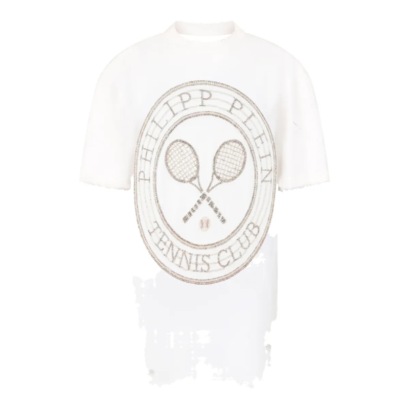 Philipp Plein Midikleid Open Back T-Shirt Mini Dress Tennis Club weiss