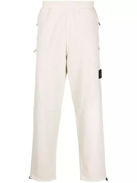 Stone Island - Cotton-Blend Beige Track Pants - Größe L - white