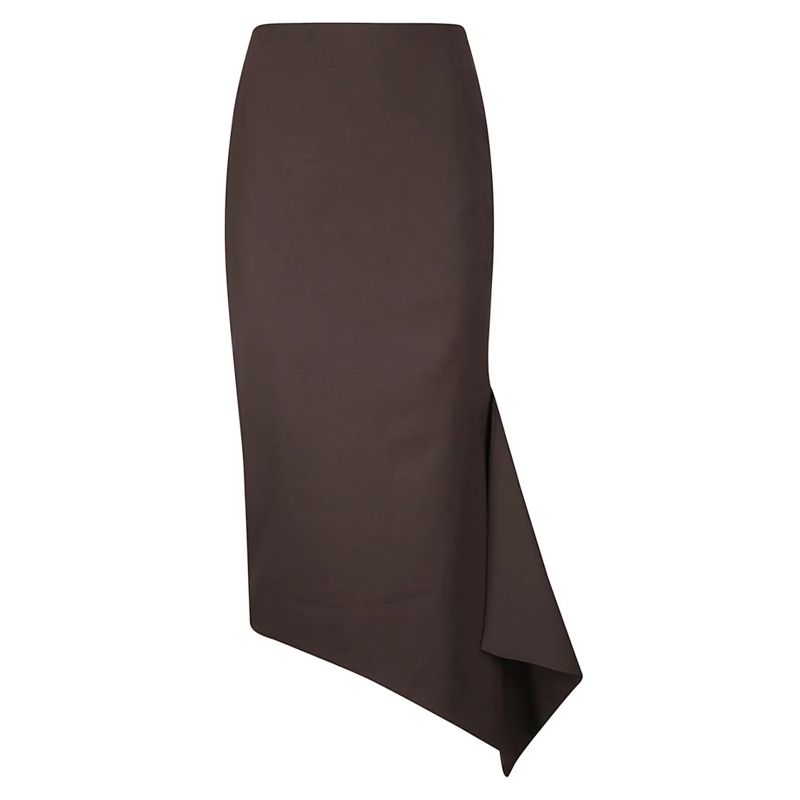 THE LATEST Minirok Slim Longuette Skirt With Side Slit Grey