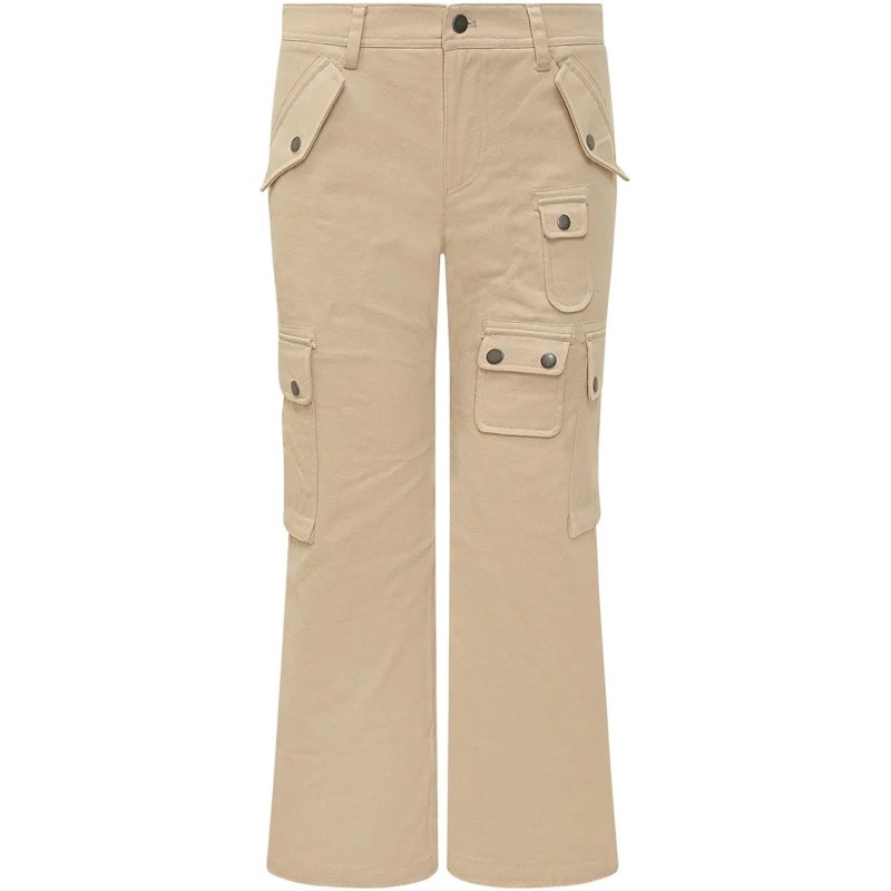 Isabel Marant Pantalon Pantaloni Cargo a Gamba Dritta con Tasche Applicat beige