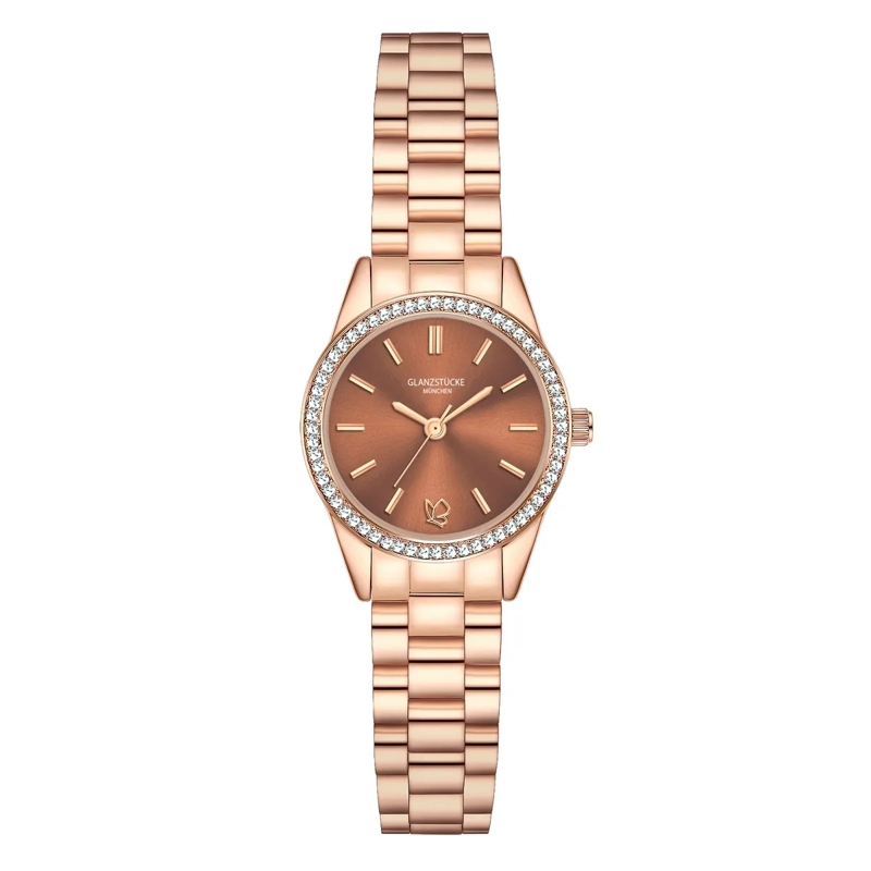 Glanzstücke München Automatikuhr Damen Armbanduhr Edelstahl rosegold