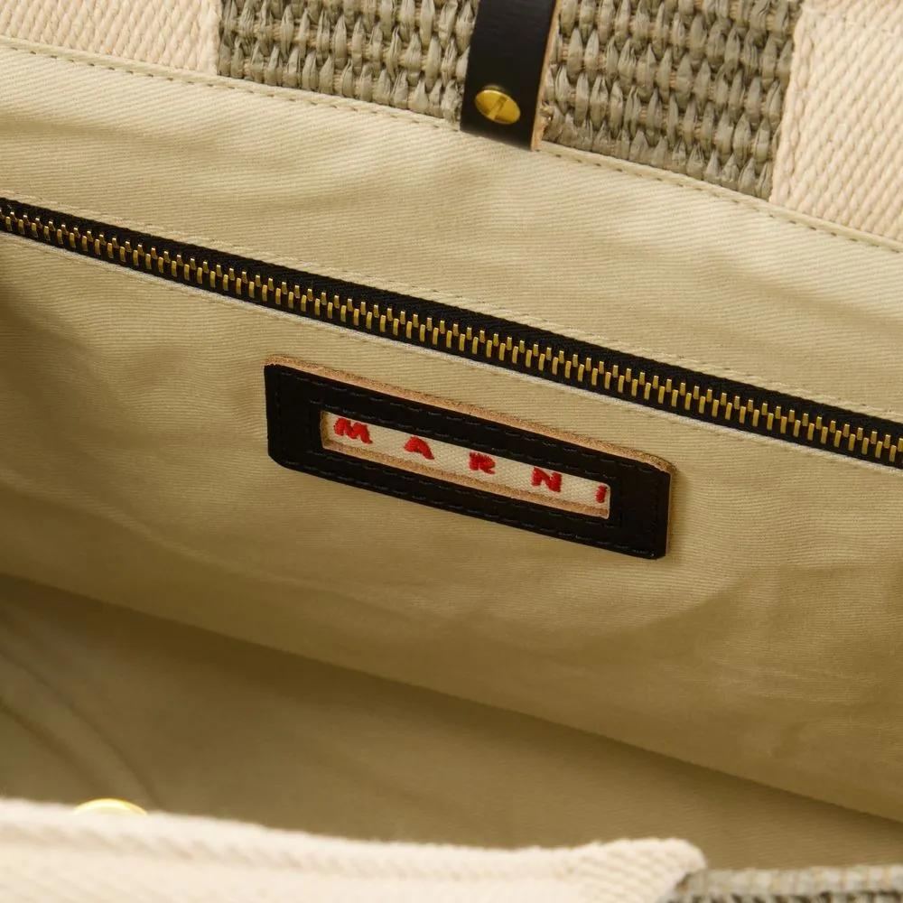 Marni Shoppers & Totes Small Shopper Bag Cotton Green in groen