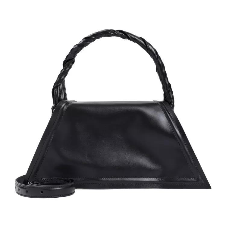 Paris Best Shopper - Mini Wire Black Cow Leather Handbag - Gr. unisize - in Schwarz - für Damen