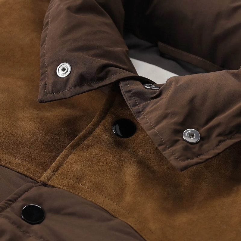 AMI Paris Jacke Steppjacke mit Daunen & Leder braun(Image 3)