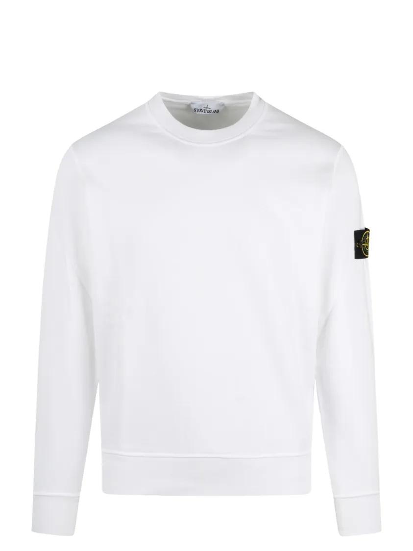 Stone Island - Logo Crewneck Sweatshirt - Größe L - weiß