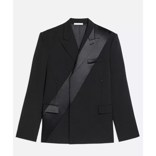 Helmut Lang HELMUT LANG Schwarzer Anzugblazer mit Satineinsatz mehrfarbig 