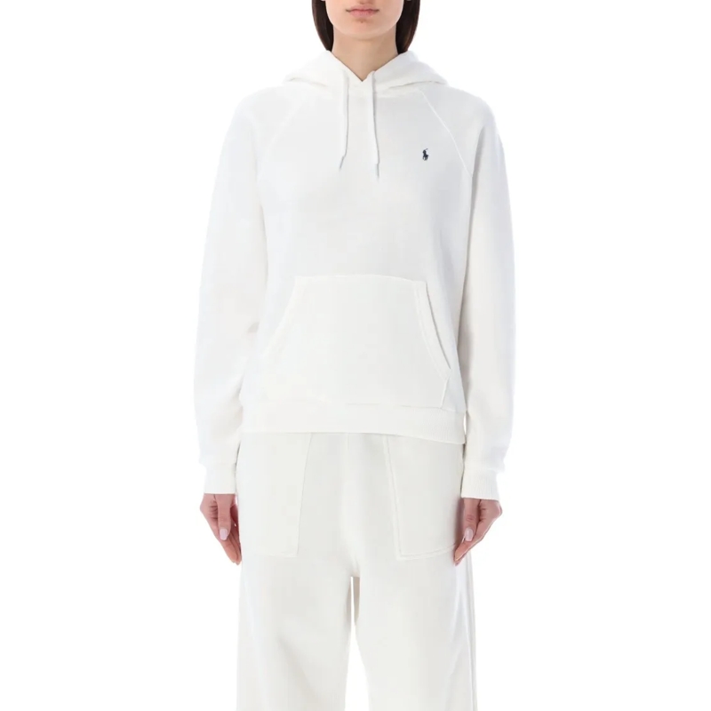 Polo Ralph Lauren  Cotton-Blend Classic Pony Hoodie White