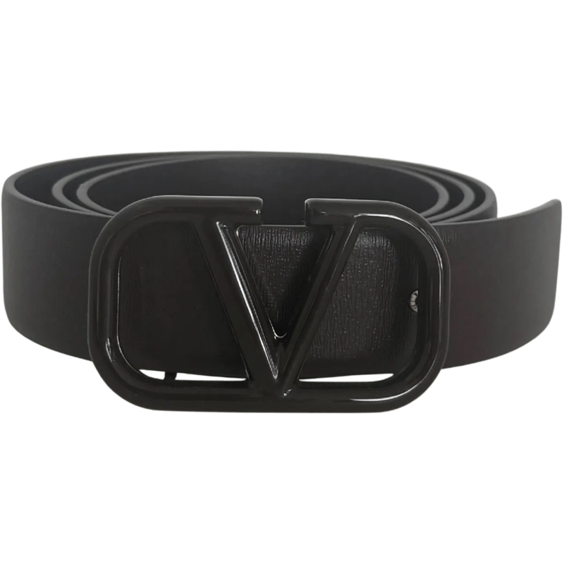 Valentino Garavani Ceinture Valentino Garavani VLogo leather belt, 80cm, dark  braun