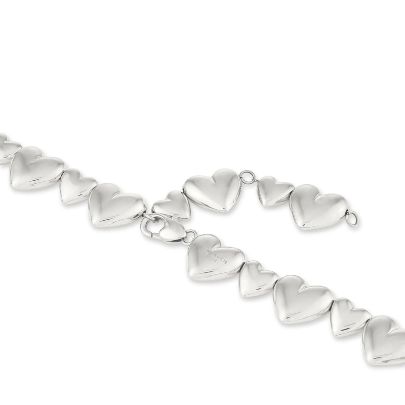 Copenhagen Mittellange Halskette Edelstahl Puffy Hearts silber(Image 4)