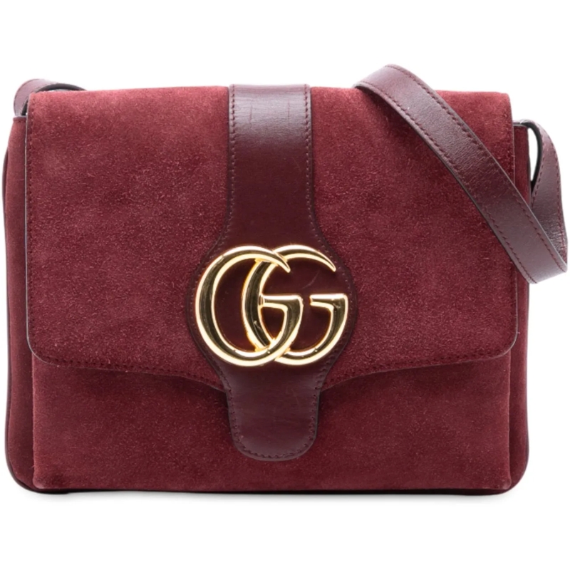 Gucci Schultertasche Medium Suede Arli Crossbody rot