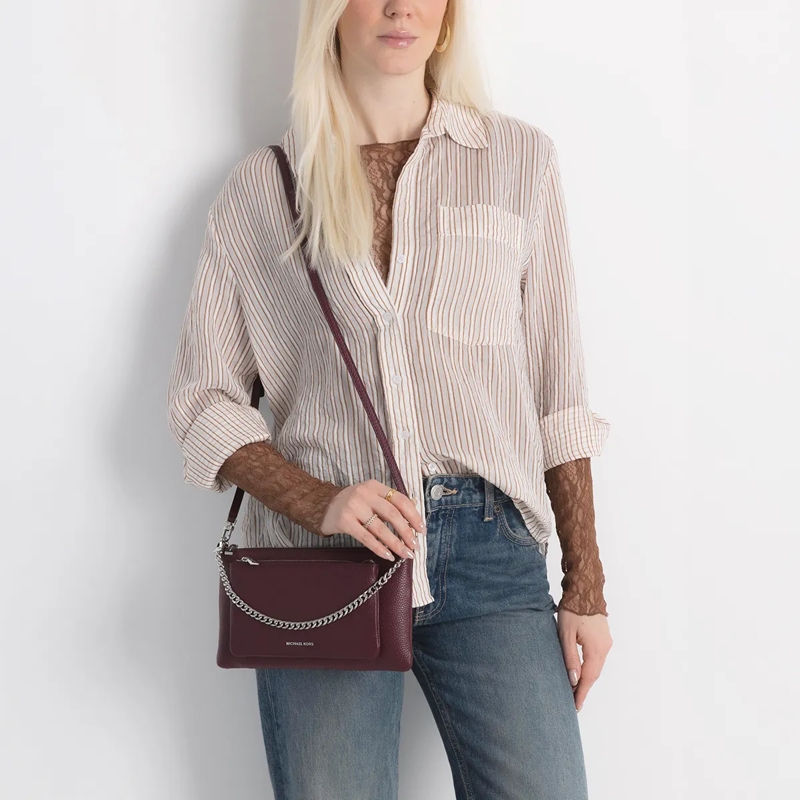 MICHAEL Michael Kors Crossbody Bag Md Pckt Conv Xbody Oxblood(Image 3)