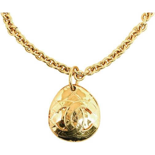 Chanel Mittellange Halskette CC Round Pendant Necklace gold