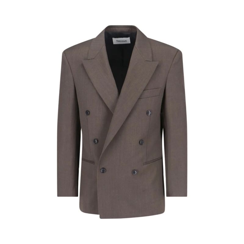 Tony Wack Blazer Double-Breasted Brown Blazer With Wide Lapels Brown
