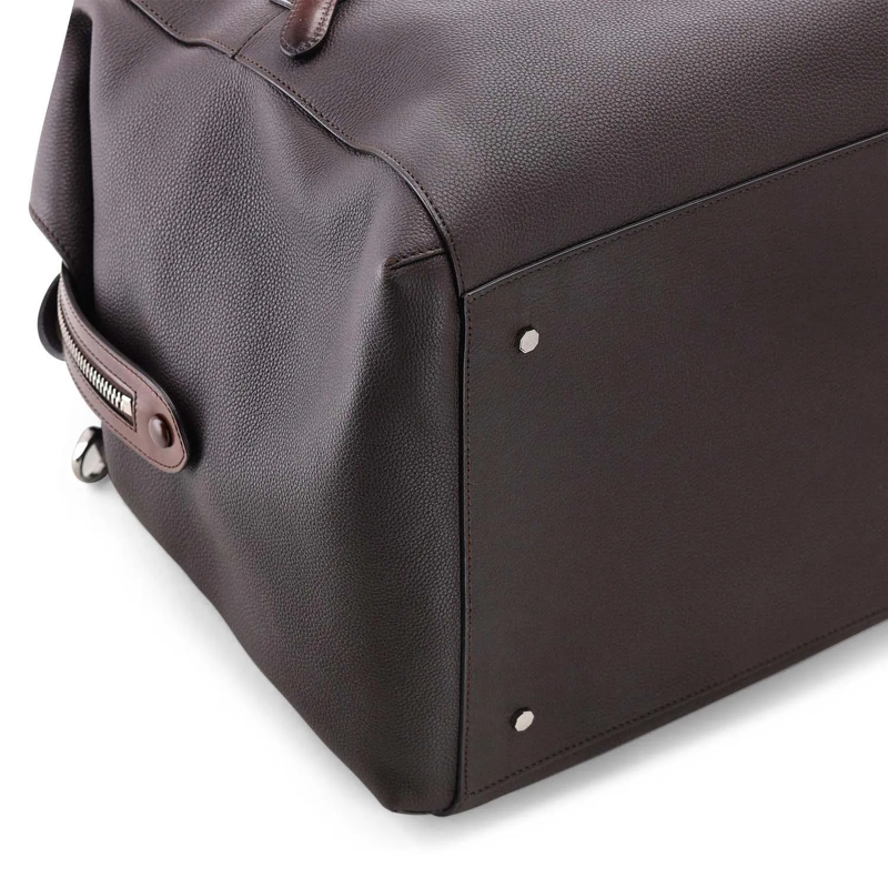 Santoni Schultertasche Weekender aus Leder braun(Image 6)