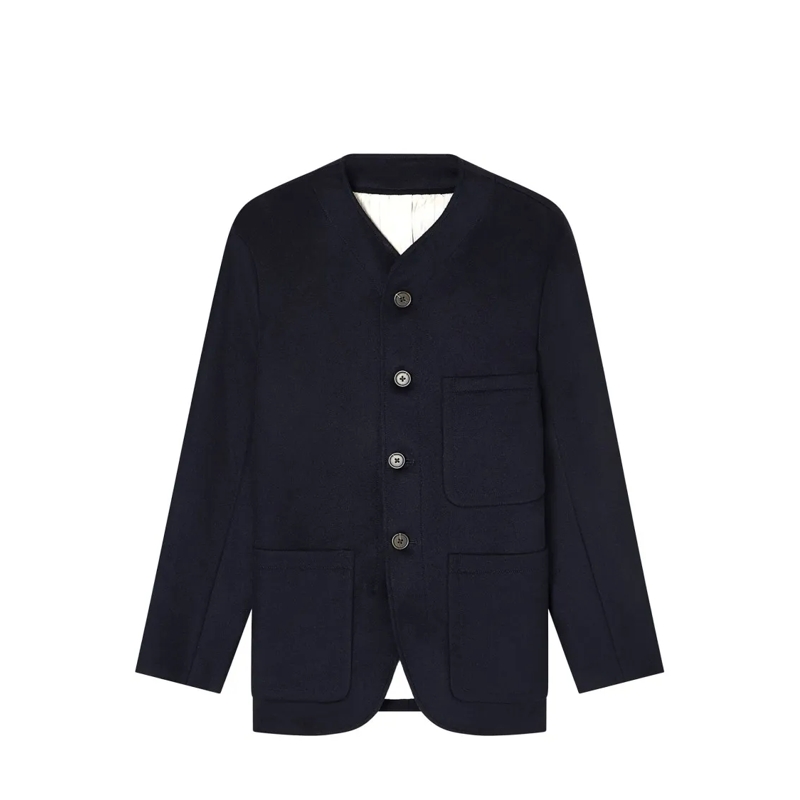 Emporio Armani Parka Straight-Fit Wool And Cashmere Blend Blazer Black