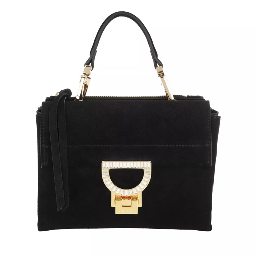 Coccinelle Arlettis Suede Shoulder Bag Jewel Noir Crossbody Bag