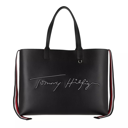 Tommy Hilfiger Iconic Tommy Signature Tote Bag Black Boodschappentas