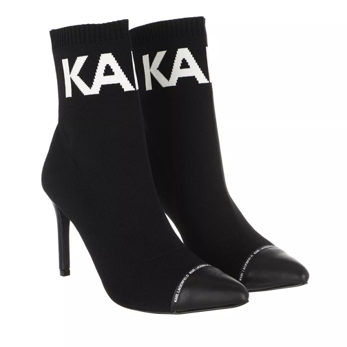 Karl Lagerfeld Pandara Hi Knit Collar Ankle Black Knit Textile High Heel