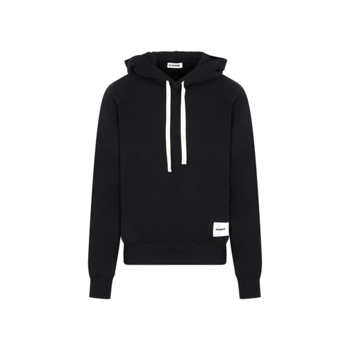 Jil Sander Black Cotton Sweatshirt With Hoodie Black Felpa con cappuccio