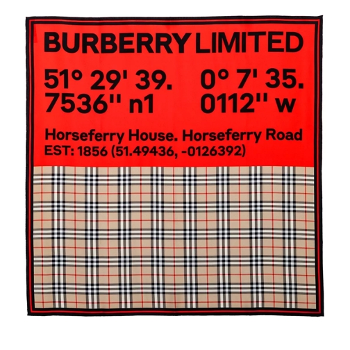 Burberry Printed Scarf Archive Beige/Red Lichtgewicht Sjaal