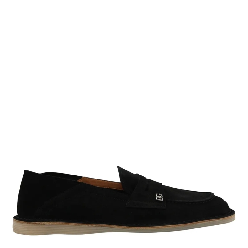 Dolce&Gabbana Loafer Elegant Black Suede Loafers Black