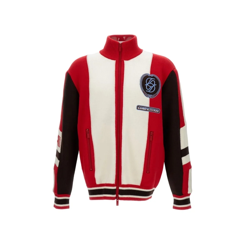 Drôle De Monsieur Pullover La Maille Zippée Racing Jersey Red