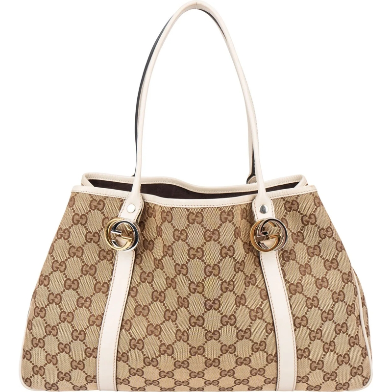 Gucci Schultertasche Gucci Monogram Twin GG Handbag braun