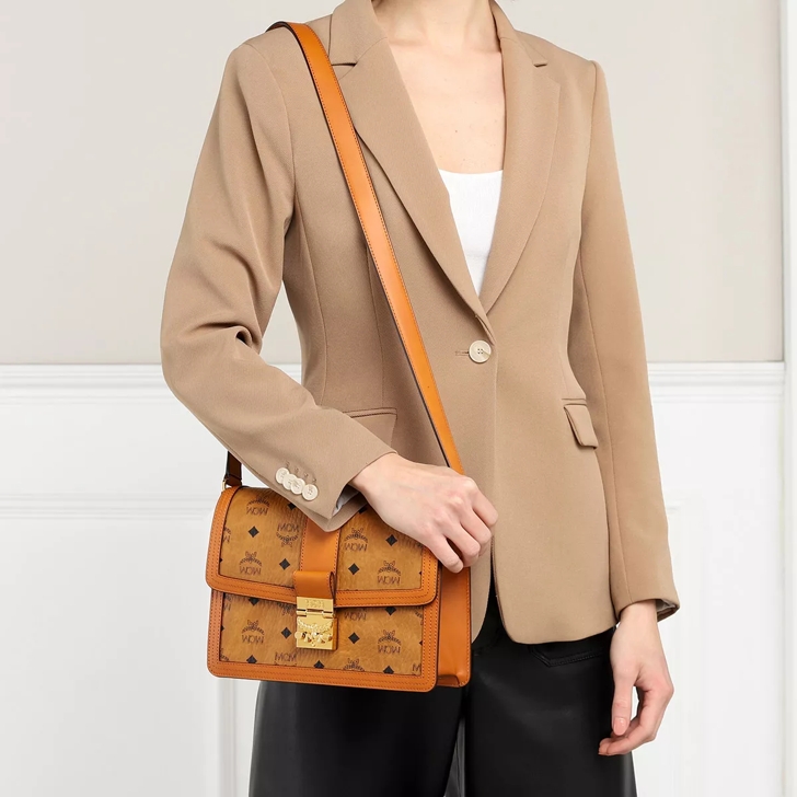 Medium Tracy Shoulder Bag in Visetos Cognac