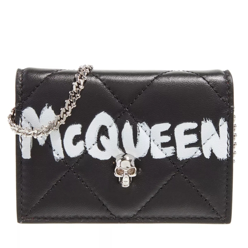 Alexander McQueen Wallet Black White Kedjeplånbok