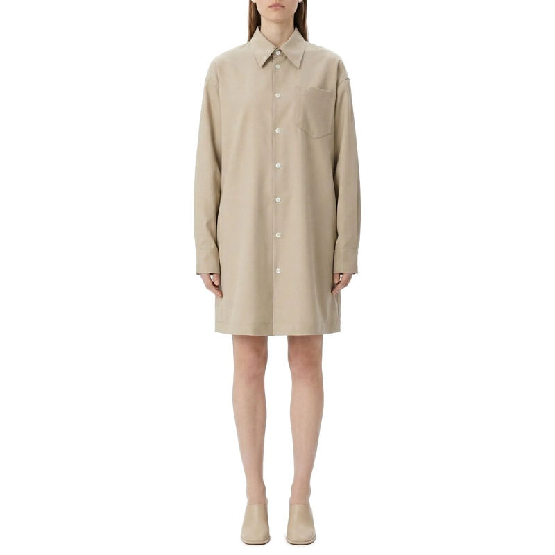 AMI Paris Minikleid Blusenkleid in Midilänge beige(Image 2)