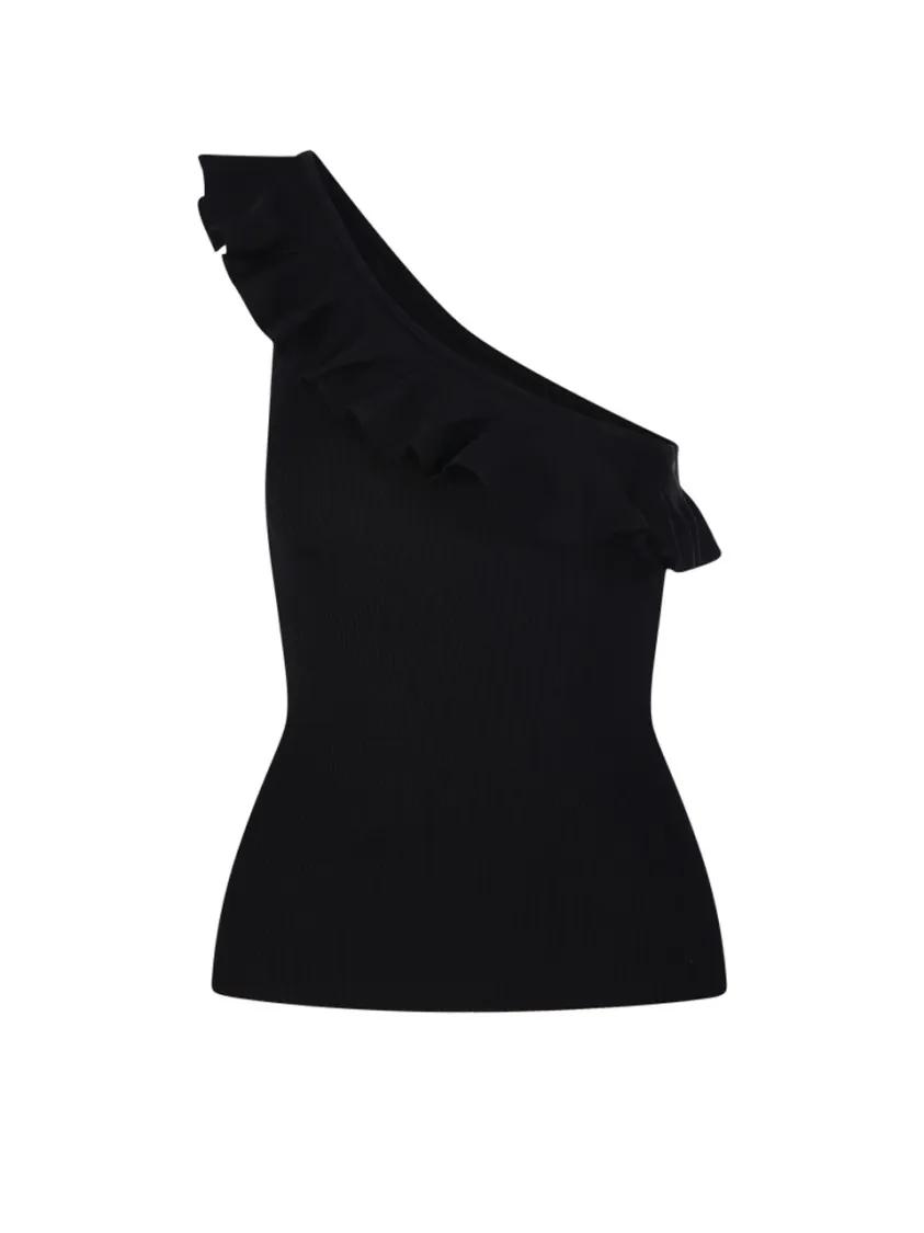Thumbnail - Zimmermann - Rhiannon Frill Asymmetric Tank Top - Größe 2 - schwarz