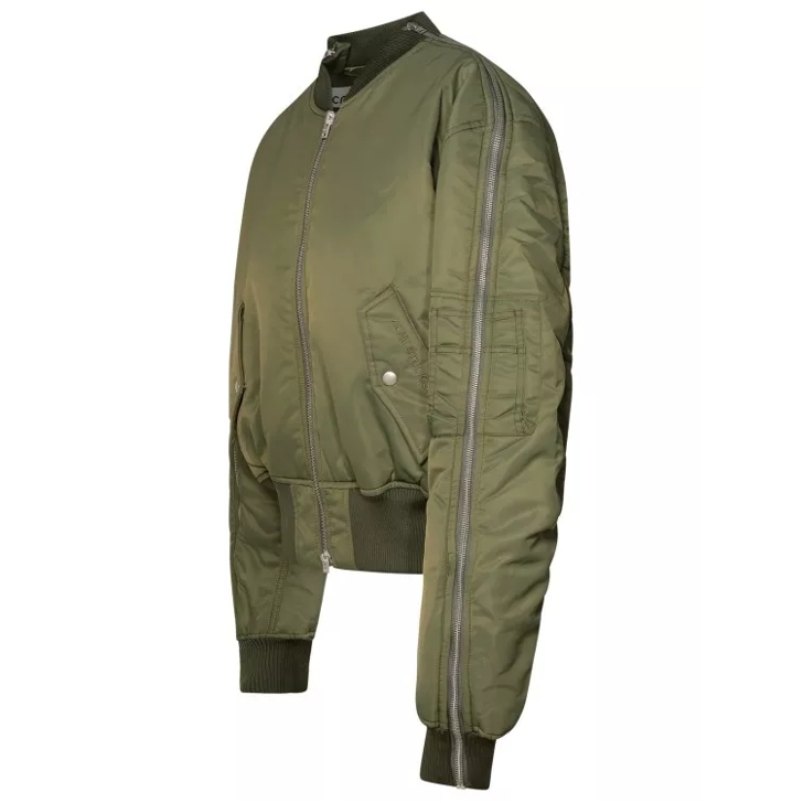 Acne Studios Bomber Jacket In Green Nylon Grey