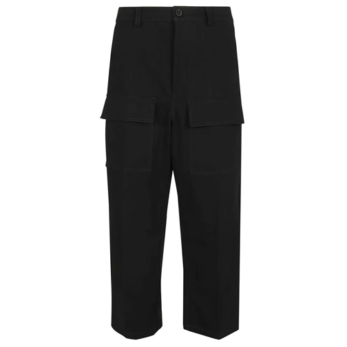 Valentino  Cotton Canvas Cargo Trousers With Multiple Pockets Black