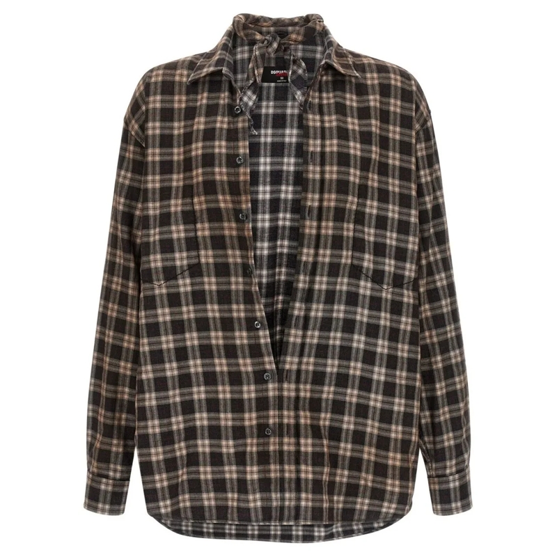 Dsquared2 Overhemd “Dean Vintage” Check Shirt – Brown Brown