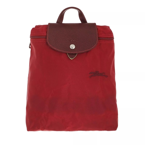 Longchamp Le Pliage Green Backpack Red Rucksack