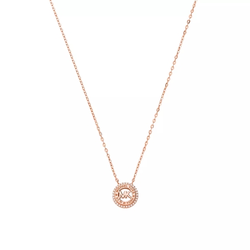 Michael Kors 14k Gold-Plated Dainty Logo Pendant Necklace Rose Gold-Tone Kurze Halskette