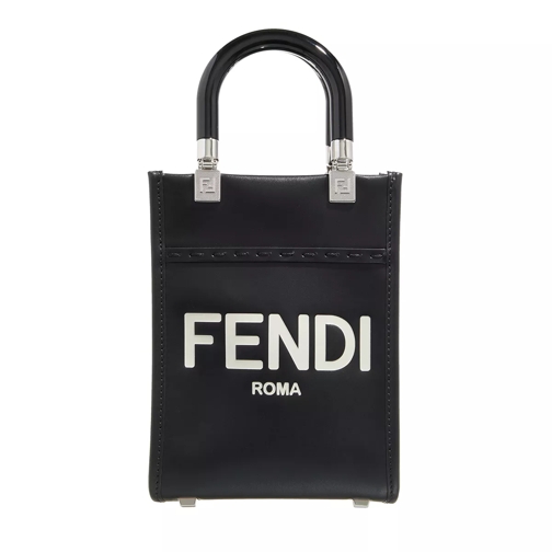 Fendi Mini Sunshine Logo Shopper Black Mini borsa