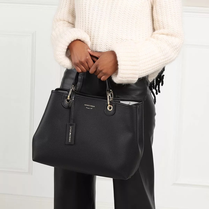 Emporio Armani Women Shopping Bag Nero Silver Fourre tout