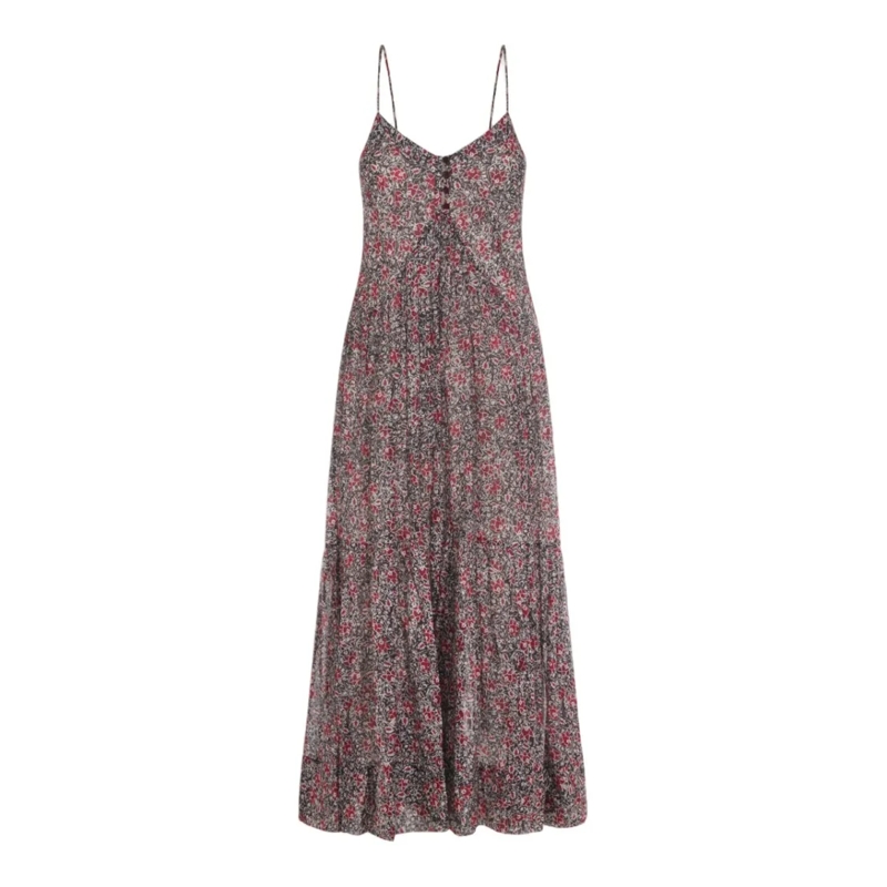 Etoile Isabel Marant  Flowing Maxi Dress With Spaghetti Straps Grey