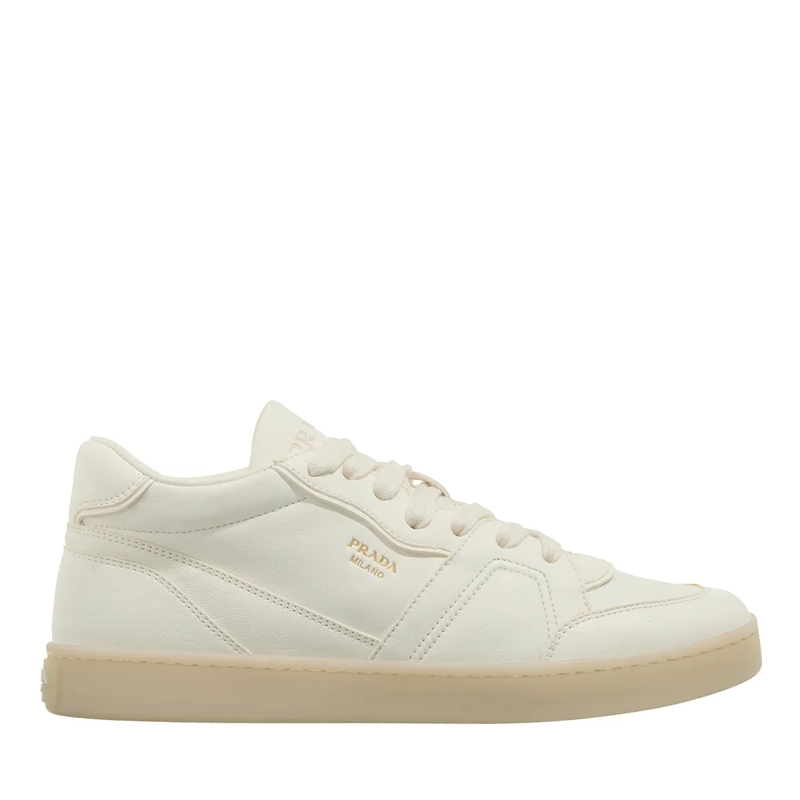 Prada Low-Top-Sneaker Leather Sneaker Avorio