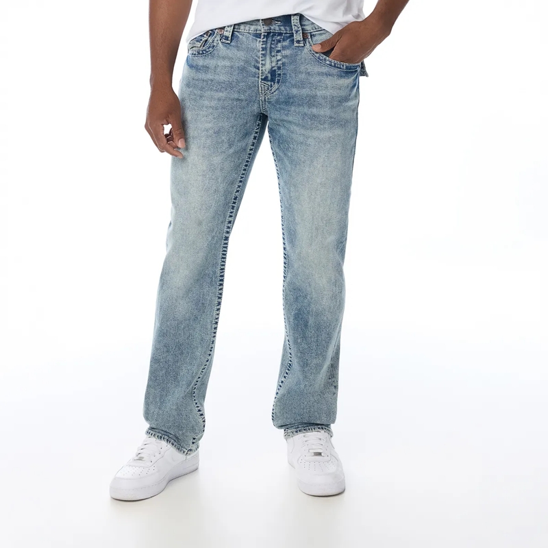 True Religion Jeans - Modell: Ricky- Melierte Optik- Entspannte Pass blau(Image 6)