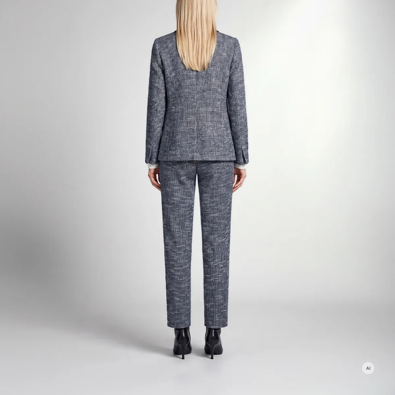 Marc Aurel Blazer Schmaler Einknopfblazer aus Bouclé  blau(Image 4)