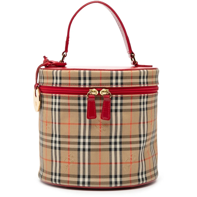 Burberry Necessaire Haymarket Check Canvas Vanity Bag braun