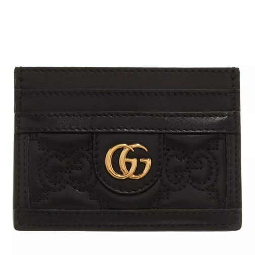 Gucci Card Case Leather Black Korthållare