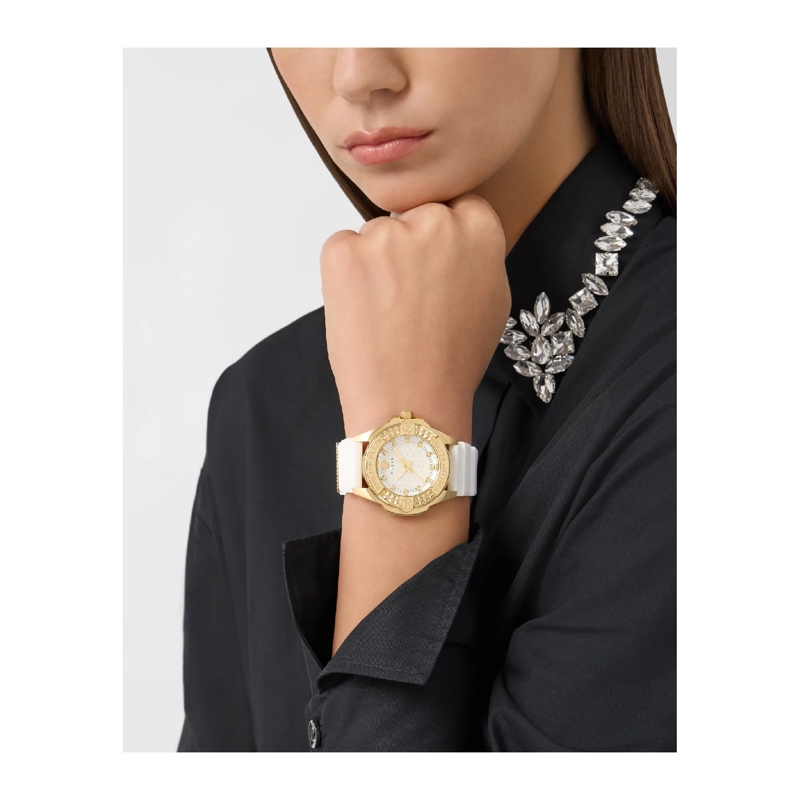 Philipp Plein Quarzuhr Quarz-Analoguhr Plein Majesty weiss(Image 4)