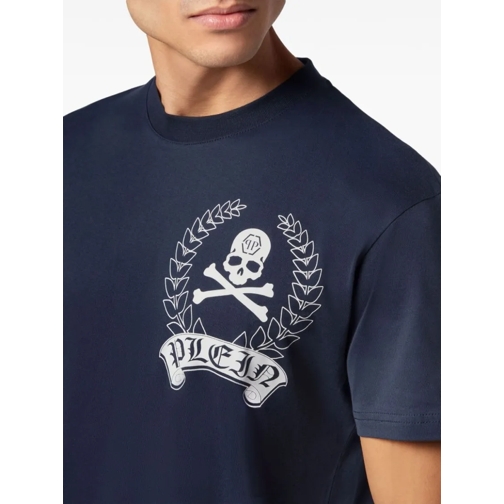 Philipp Plein T-Shirts Cotton T-Shirt With Print Blue