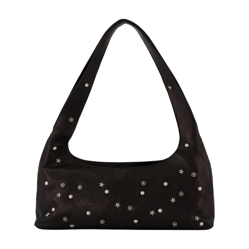 MARGE SHERWOOD Hobo bags Halter Shoulder Bag Leather Black in zwart