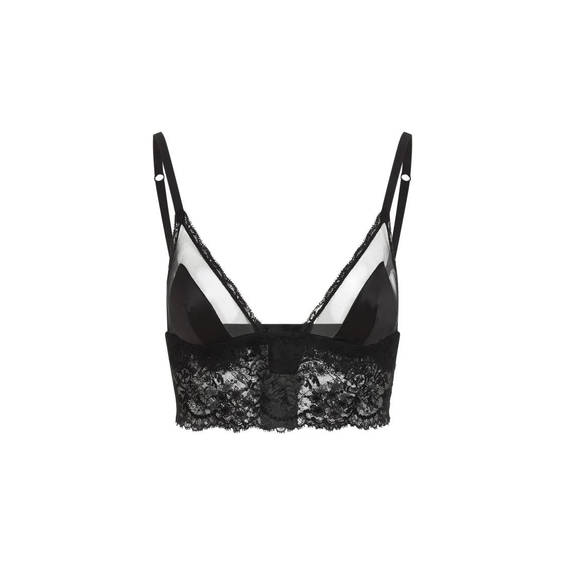 Dolce&Gabbana - Black V-Neck Bralette - Größe 3 - schwarz