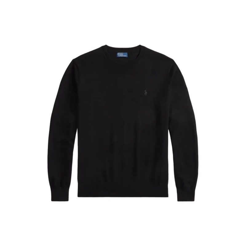 Polo Ralph Lauren  Medium-Weight Italian Wool Crew Neck Sweatshirt Black