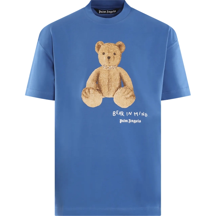 Palm Angels Heren Bear In Mind T-Shirt Blauw blau T-shirt
